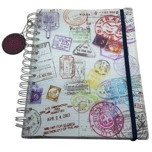 Travel Adventure Book Journal, Diary Spiral Bound Paperback W Pockets
